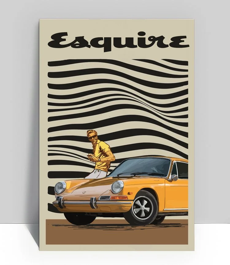 額装品/Le Luxe II BHGG 2011/ロー エスリッジ/ポスター The Air Factor-ALUMINUM POSTERS Esquire 70's edition Bahama yellow